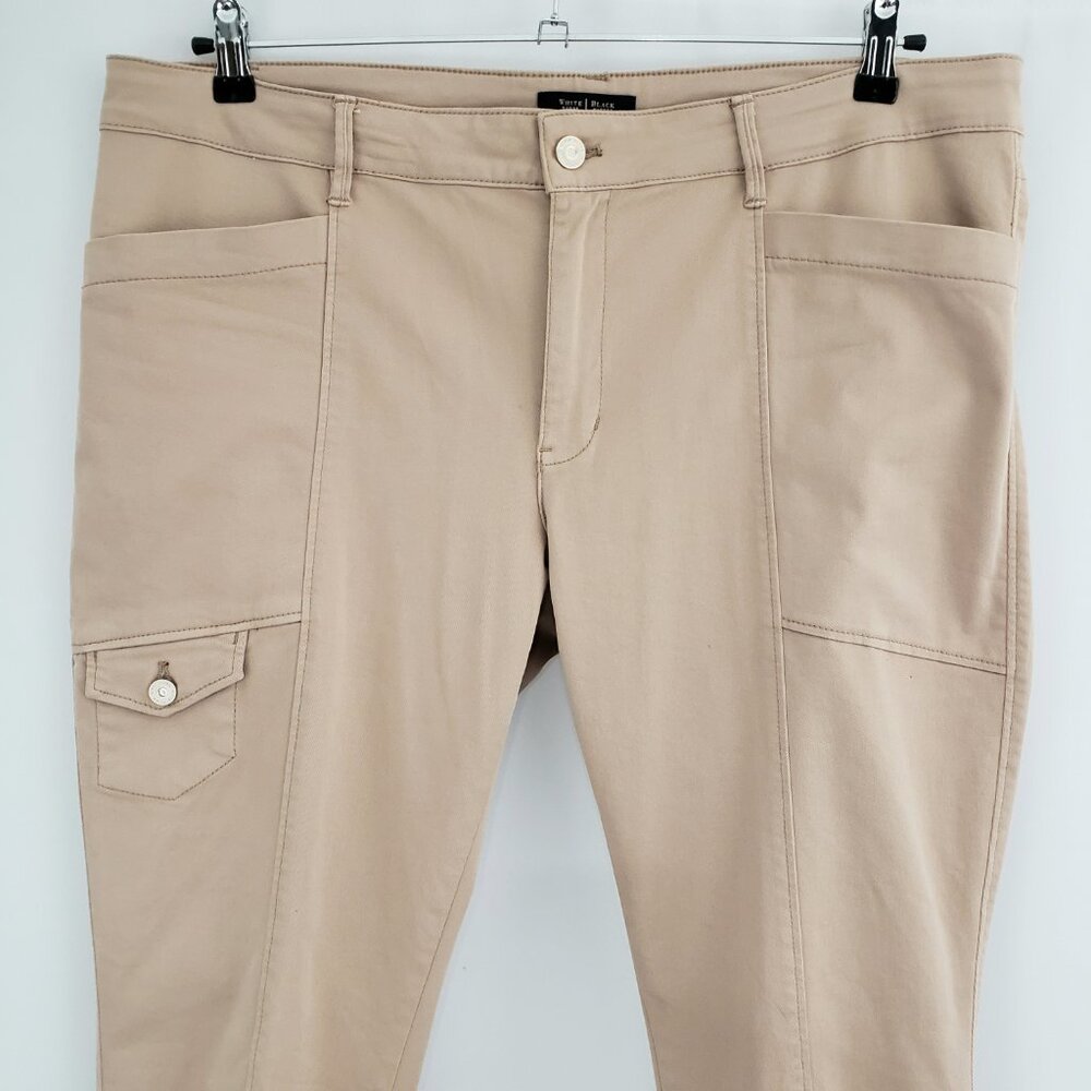 White House Black Market Skimmer Pants Size 16 Beige 28.5" Inseam Stretch Waist